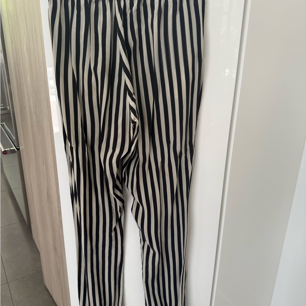 Boris Black and White Striped Track Pants